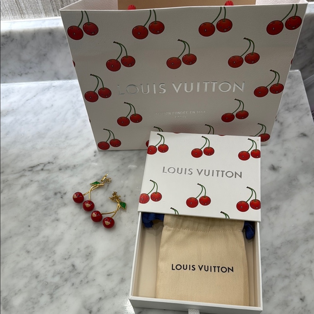 RARE SOLD OUT Louis Vuitton Cerise cherry earrings